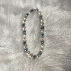 Multicolored Mother of Pearl and Swarovski Crystal 16” Necklace